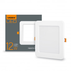 LED світильник вбудований квадрат VIDEX 12W 5000K