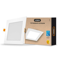 LED світильник вбудований квадрат VIDEX 9W 5000K