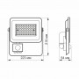 LED прожектор VIDEX F2e 50W 5000K с датчиком движения и освещенности